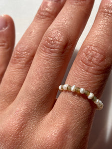 Pearl labradorite ring